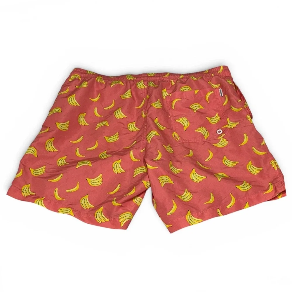 Maamgic Swim Trunks XL Pink Banana Print‎ Mens Mesh Lined Board Shorts Excellent